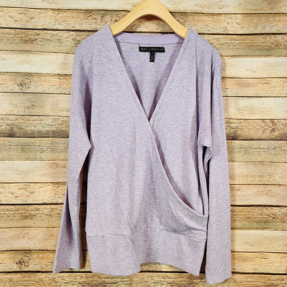 WHBM Knit Surplice Top - Picture 2 of 4